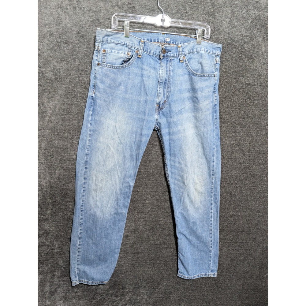 Levis 505 Regular Fit Light Wash Denim Jeans Mens 36x30 Blue 00505-4886